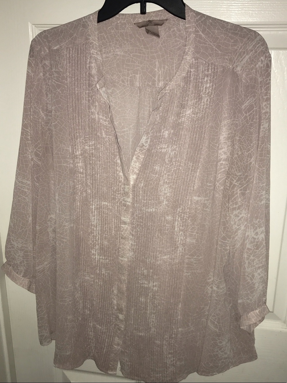 Light Mauve Printed Sheer Women’s Blouse